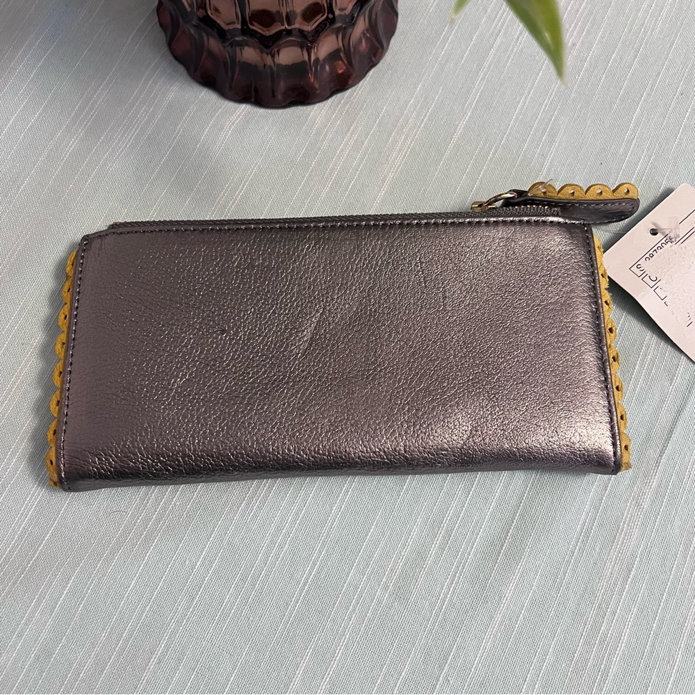 Anthropologie Miss Albright Yellow and Metallic Wallet